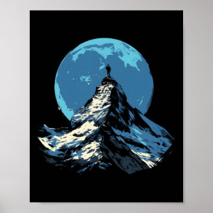 Affiche Conception d'aventure de pointe de montagne - Esca