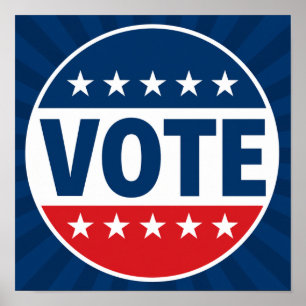 Affiche Conception de badge de campagne VOTE Bold