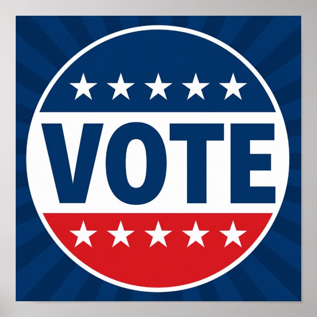 Affiche Conception de badge de campagne VOTE Bold (Devant)