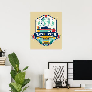 Affiche Conception de badge Retour à l'école