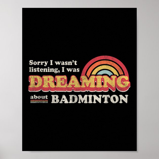 Affiche Conception de badminton, n'écoutait pas, rêvait de (Devant)