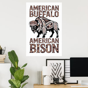 Affiche Conception de bisons tribaux