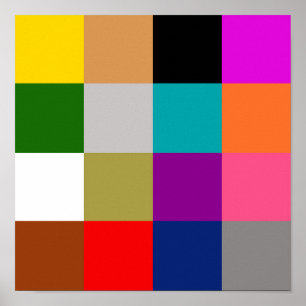 Affiche Conception de blocs de couleur gras multicolores