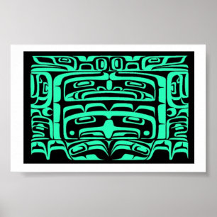 Affiche Conception de boîte de bois courbé