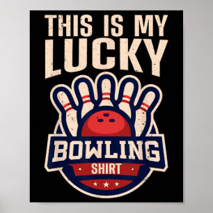 Affiche Conception de bowling drôle pour hommes femmes enf