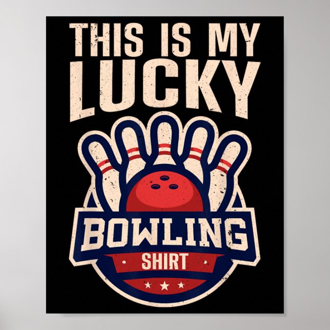 Affiche Conception de bowling drôle pour hommes femmes enf (Devant)