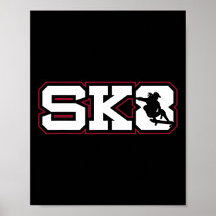 Affiche Conception de cadeau de skateboard Sk8 Skater Skat