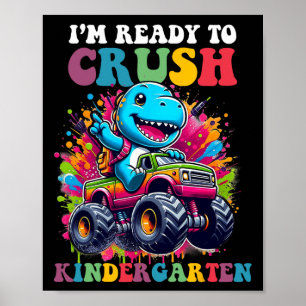 Affiche Conception de camion de dinosaure de maternelle pr