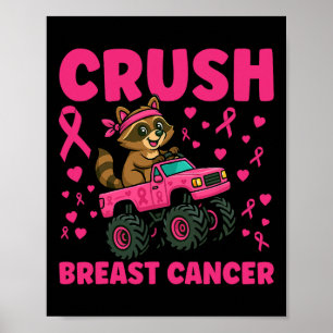 Affiche Conception de Camion Raccoon Conscience du cancer