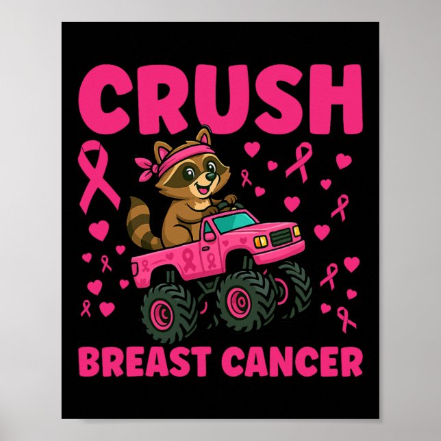 Affiche Conception de Camion Raccoon Conscience du cancer  (Devant)