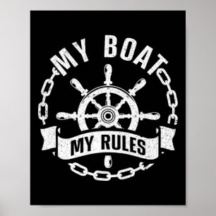 Affiche Conception de capitaine de bateau cool pour hommes