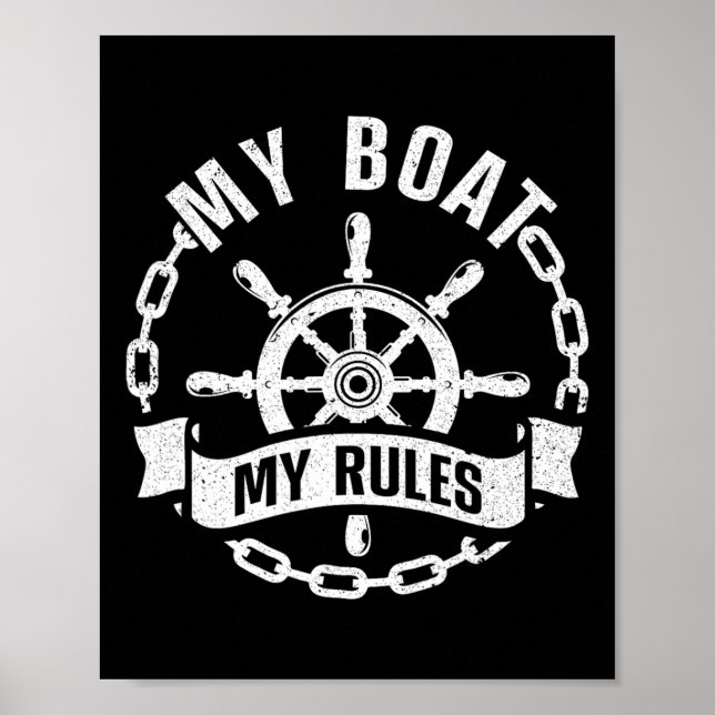 Affiche Conception de capitaine de bateau cool pour hommes (Devant)
