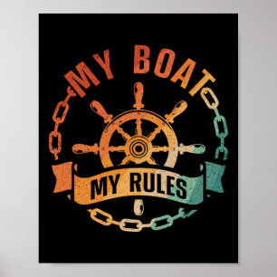 Affiche Conception de capitaine de bateau cool pour hommes