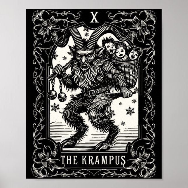 Affiche Conception de carte de tarot de Krampus période de (Devant)