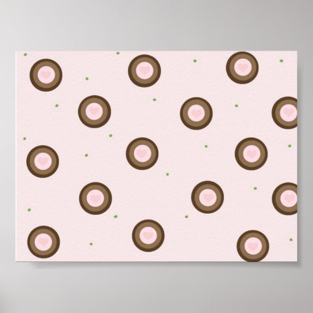 Affiche Conception de cercle moderne marron et rose (Devant)