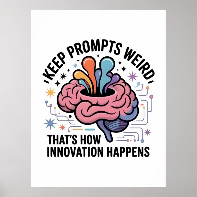 Affiche Conception de cerveau d'innovation en intelligence (Devant)