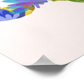 Affiche Conception de cerveau floral