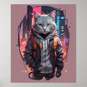 Affiche Conception de chat de rue urbaine
