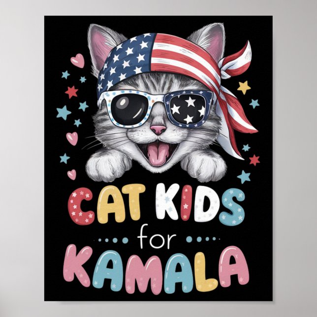 Affiche Conception De Chat Joueuse Pour Enfants (Devant)