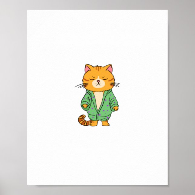 Affiche Conception de chat mignon, chat roux (Devant)