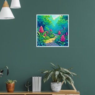 Affiche Conception de chemin de jardin magique