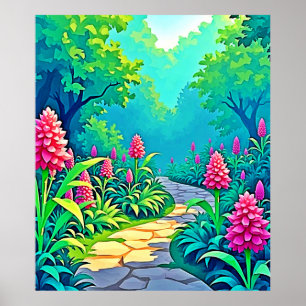 Affiche Conception de chemin de jardin magique