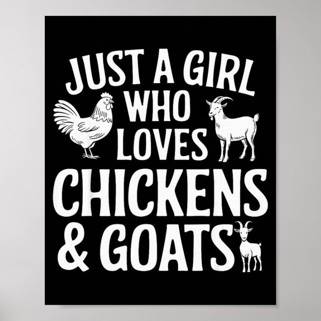 Affiche Conception de chèvre cool pour filles femmes éleva (Devant)