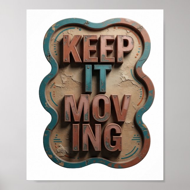 Affiche Conception de citation artistique orange KEEP IT M (Devant)