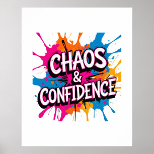 Affiche Conception de citation Color Splash "Chaos & Confi