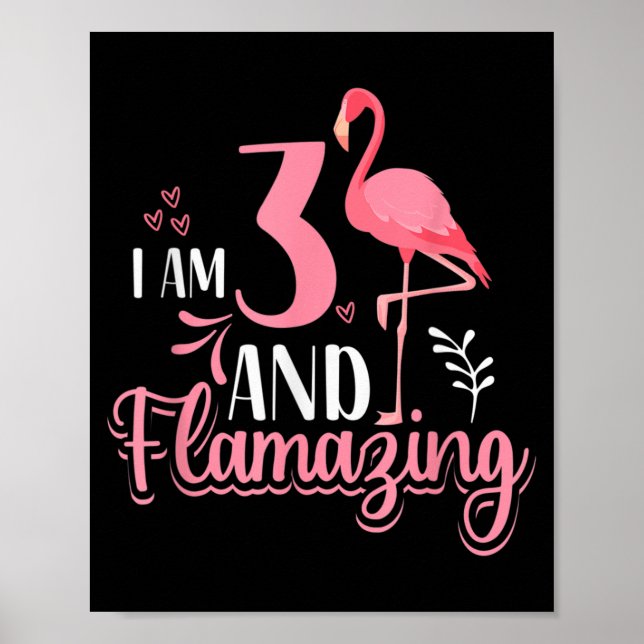 Affiche Conception de citation d'anniversaire de flamant r (Devant)