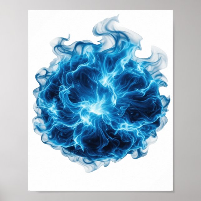 Affiche Conception de citation de boule de feu bleue vibra (Devant)