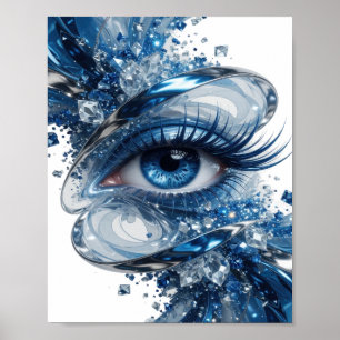 Affiche Conception de citation d'yeux bleus argentés spiri