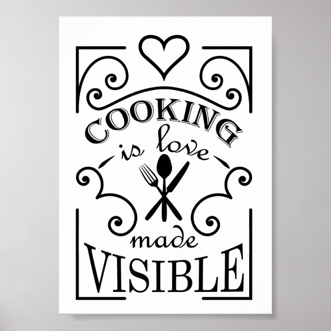 Affiche Conception de citation 'La cuisine est l'amour ren (Devant)