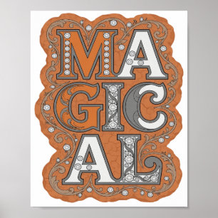 Affiche Conception de citation MAGIQUE Orange Cool