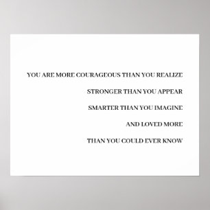 Affiche Conception de citation Milne plus courageux plus f