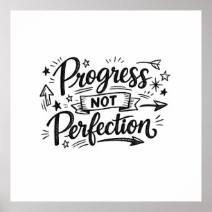 Affiche Conception de citation motivationnelle de progrès