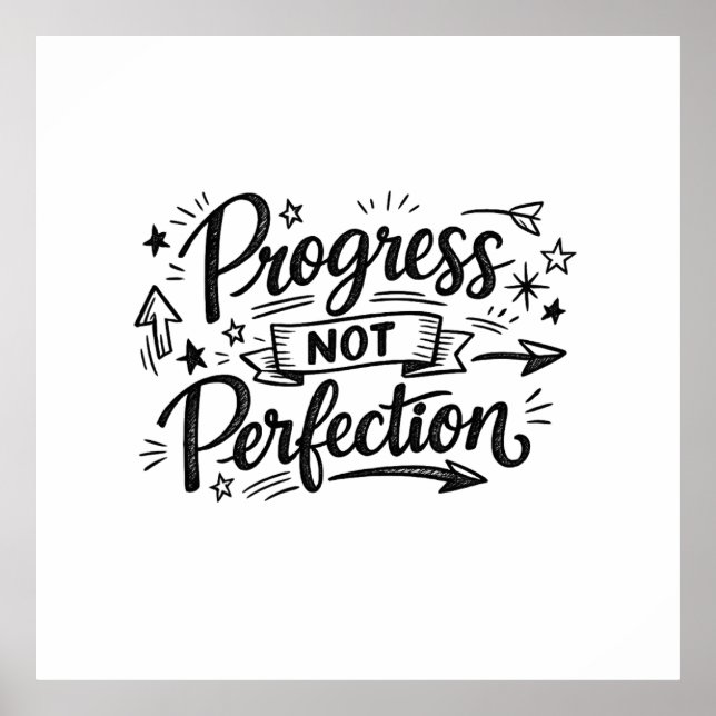 Affiche Conception de citation motivationnelle de progrès  (Devant)