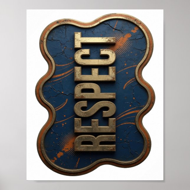 Affiche Conception de citation RESPECT en or cool (Devant)