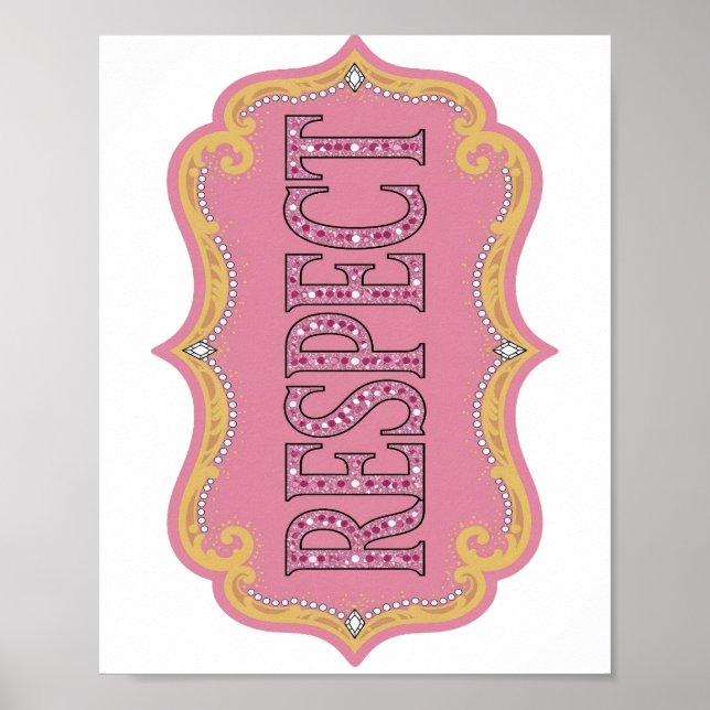 Affiche Conception de citation RESPECT rose accrocheuse (Devant)
