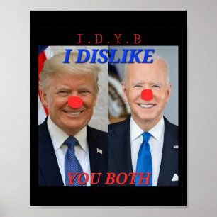 Affiche Conception de clowns politiques drôles Trump Biden