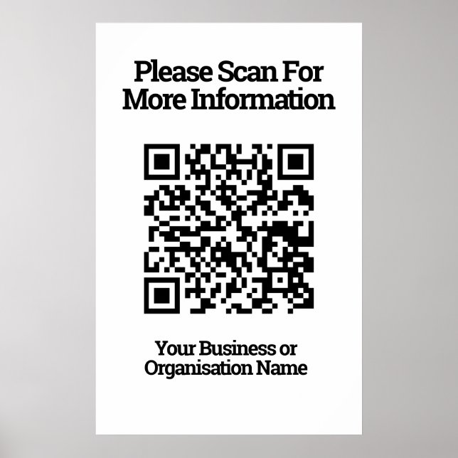 Affiche Conception de code QR information (Devant)