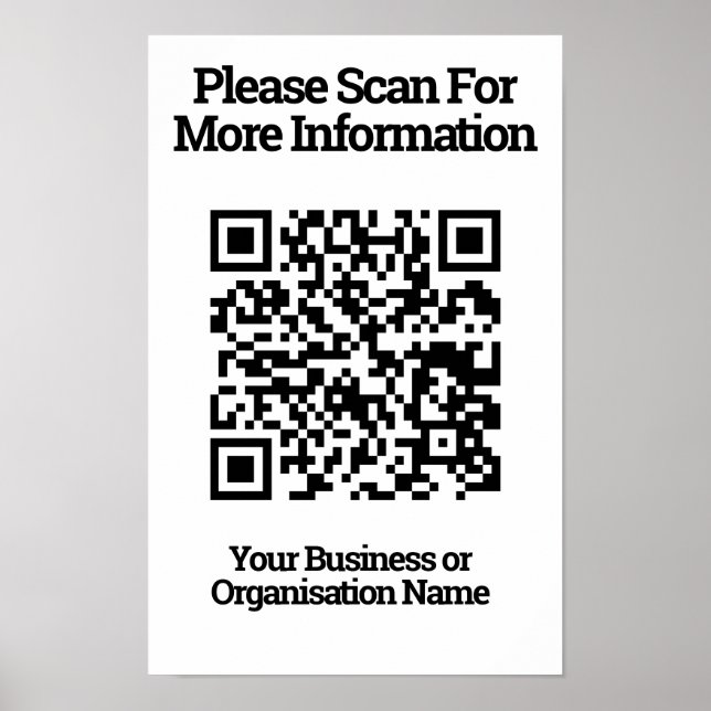 Affiche Conception de code QR information (Devant)