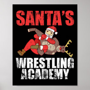Affiche Conception de combat de ring de lutte Santa Sport
