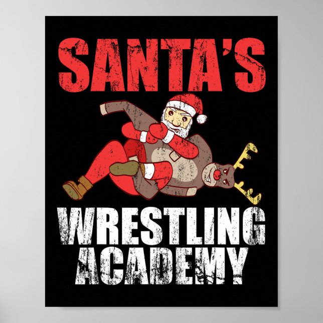 Affiche Conception de combat de ring de lutte Santa Sport  (Devant)