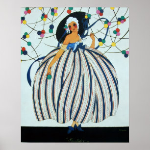 AFFICHE CONCEPTION DE COSTUME DE MODE FÉERIQUE JEUNE FILLE