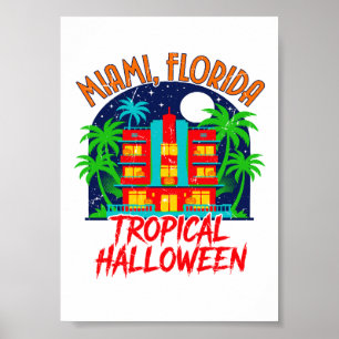 Affiche Conception de costume tropical Halloween à Miami F