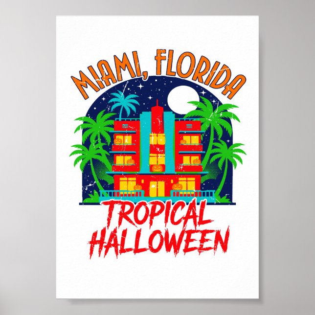 Affiche Conception de costume tropical Halloween à Miami F (Devant)