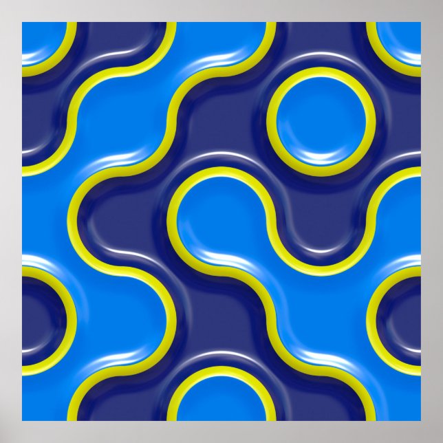 Affiche Conception de courbe de motif sans couture (Devant)