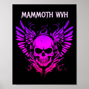 Affiche Conception de crâne de musique Mammouth drôle vint