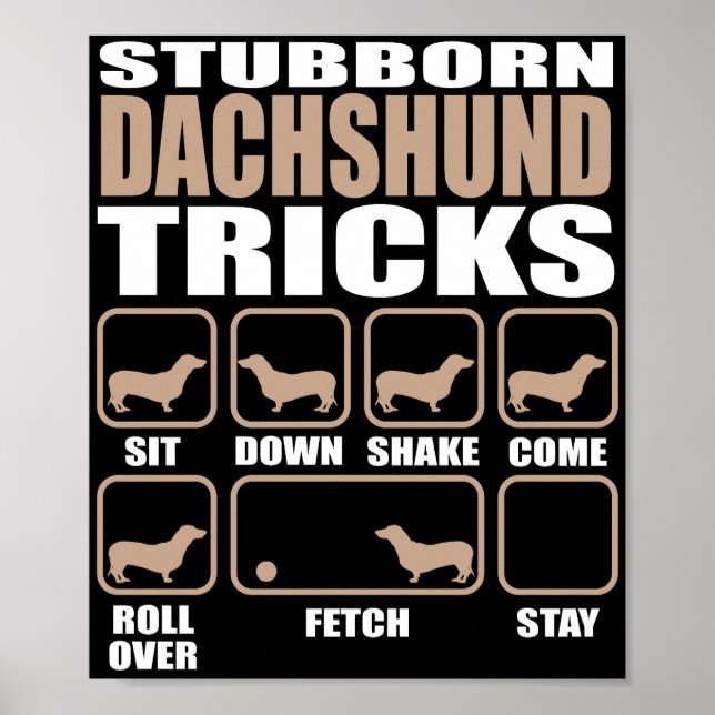 Affiche Conception de Dachshund Stubborn (Devant)